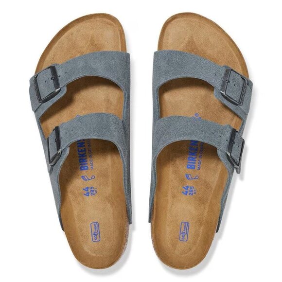 Birkenstock Arizona Soft Footbed Suede Sandal - Basalt Gray 1029790 main image 5